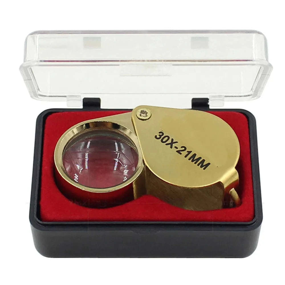 Pocket Jewelry Loupe 30X Magnifier for Jewellers and Collectors-Silver