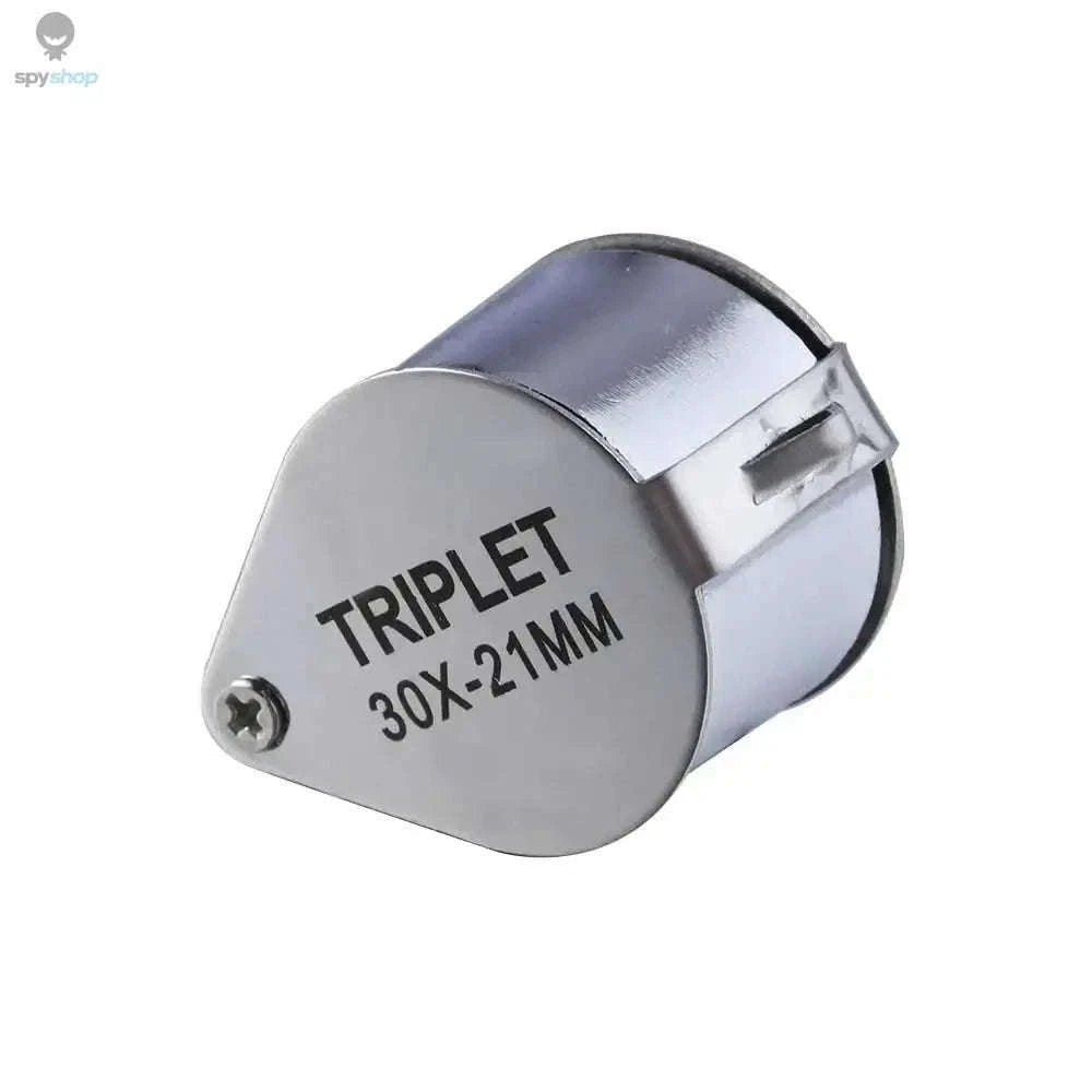 Pocket Loupe Magnifier 10–30X Triplet Lens for Detail Inspection-Silver 20X