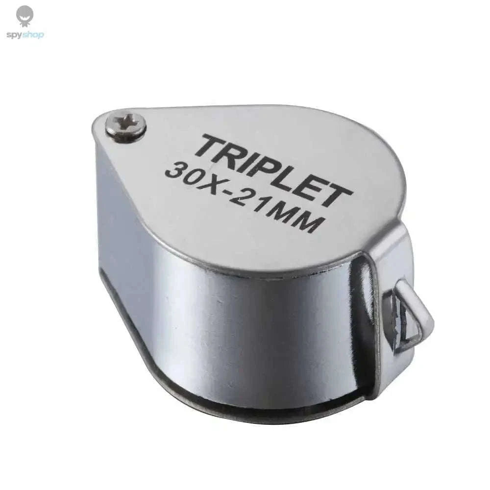 Pocket Loupe Magnifier 10–30X Triplet Lens for Detail Inspection-Silver 20X