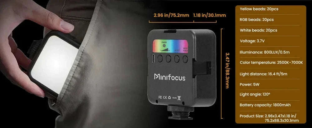 Pocket RGB Fill Light Portable LED Video Light-Default Title