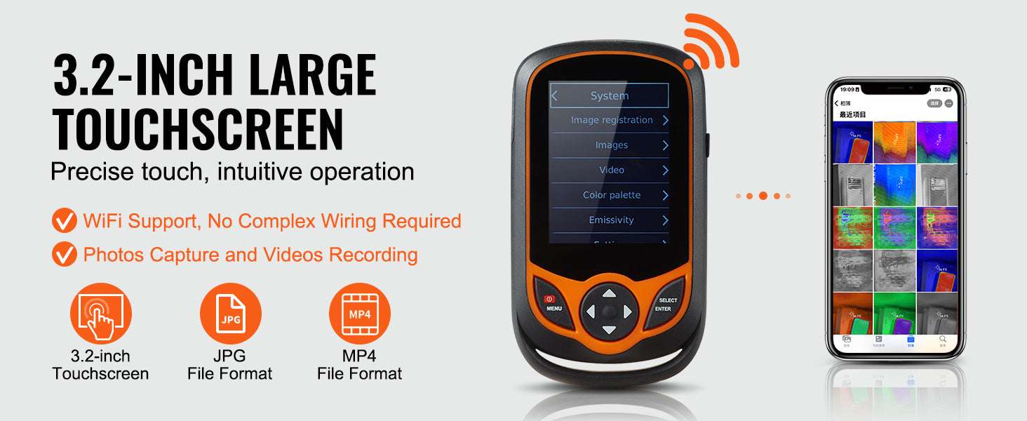 Pocket Thermal Imaging Camera 256x192 with WiFi & 3.2" Touchscreen-256x192 wifi / United States