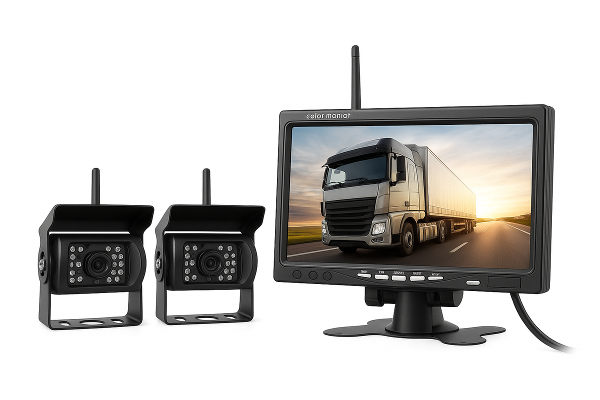 Podofo7 IPS avto monitor in brezžične dualne vzvratne kamere Nočna vizija 1080P vzvratna parkirna kamera za RV tovornjak avtobus