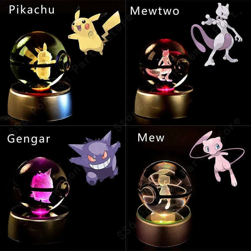 Pokemon Crystal Ball Night Light Lamp with Soft LED Glow-06 Umbreon