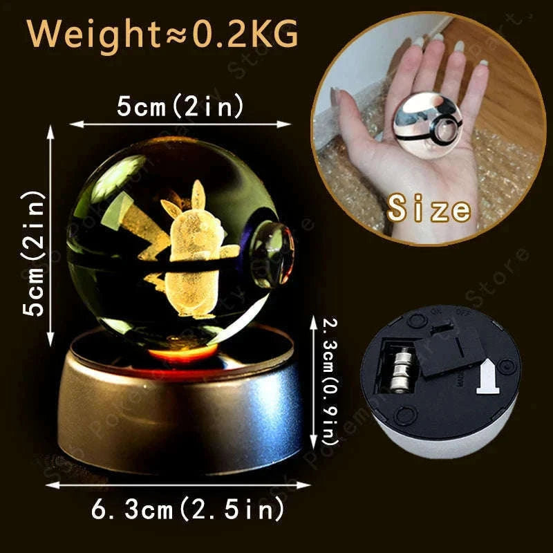 Pokemon Crystal Ball Night Light Lamp with Soft LED Glow-06 Umbreon