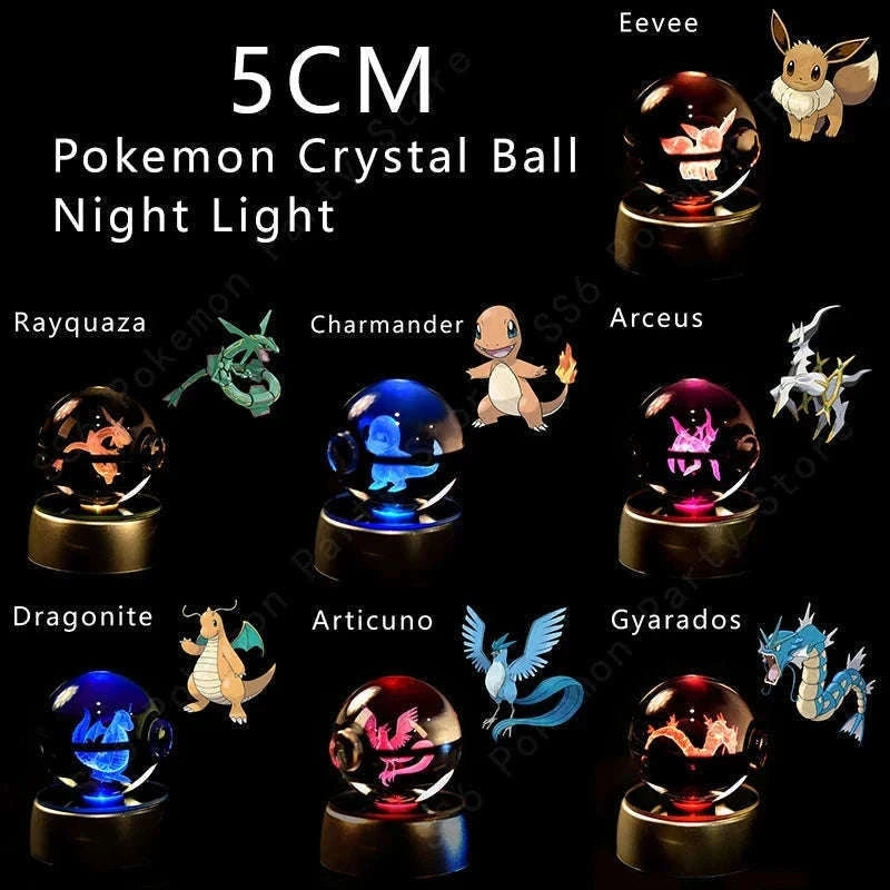 Pokemon Crystal Ball Night Light Lamp with Soft LED Glow-06 Umbreon