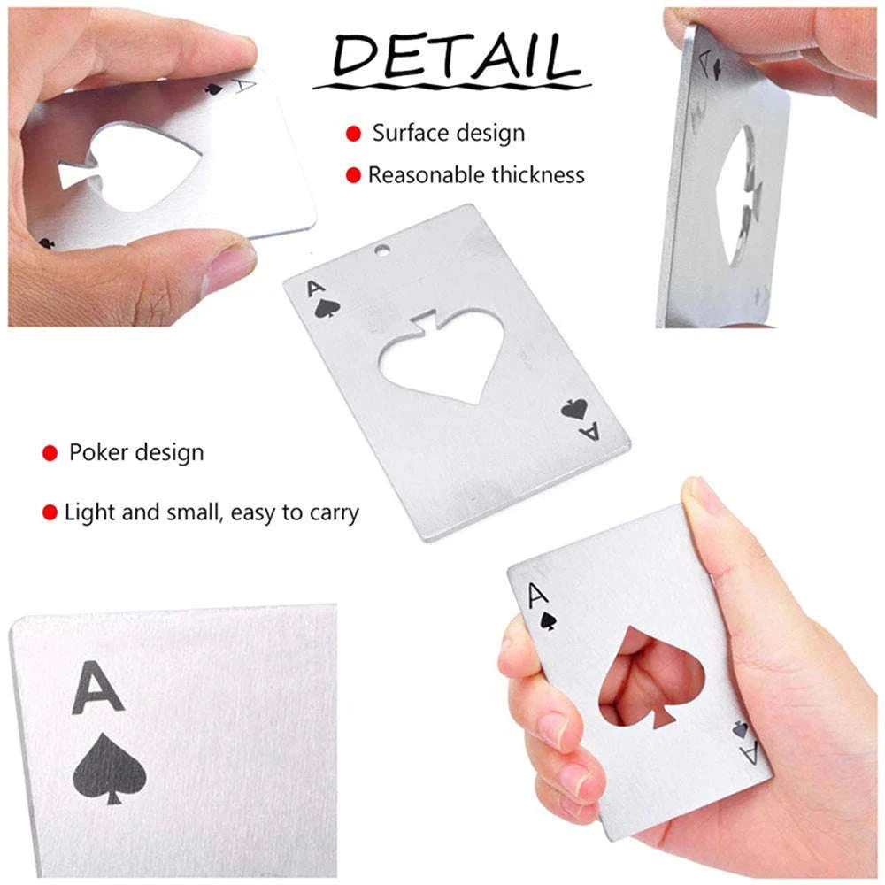 Poker Card Bottle Opener-Silver