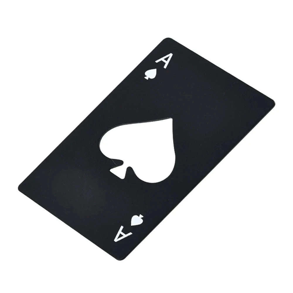 Poker Card Bottle Opener – Slim Wallet Size Metal Opener-Silver