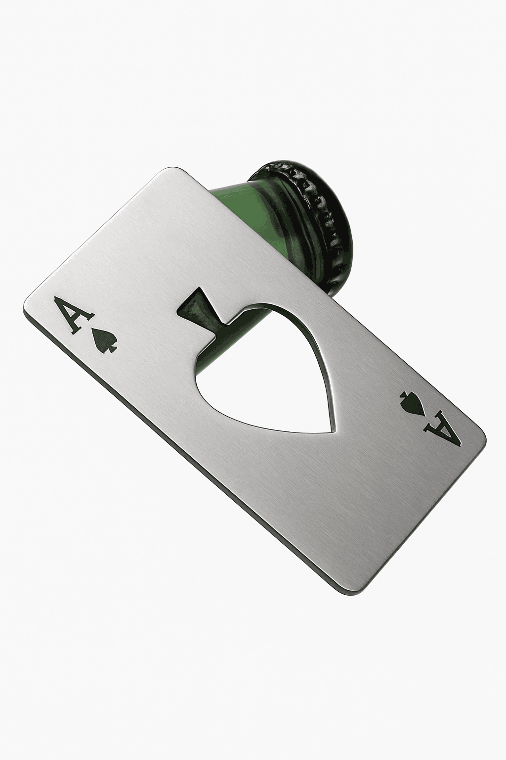 Poker Card Bottle Opener – Slim Wallet Size Metal Opener-Silver