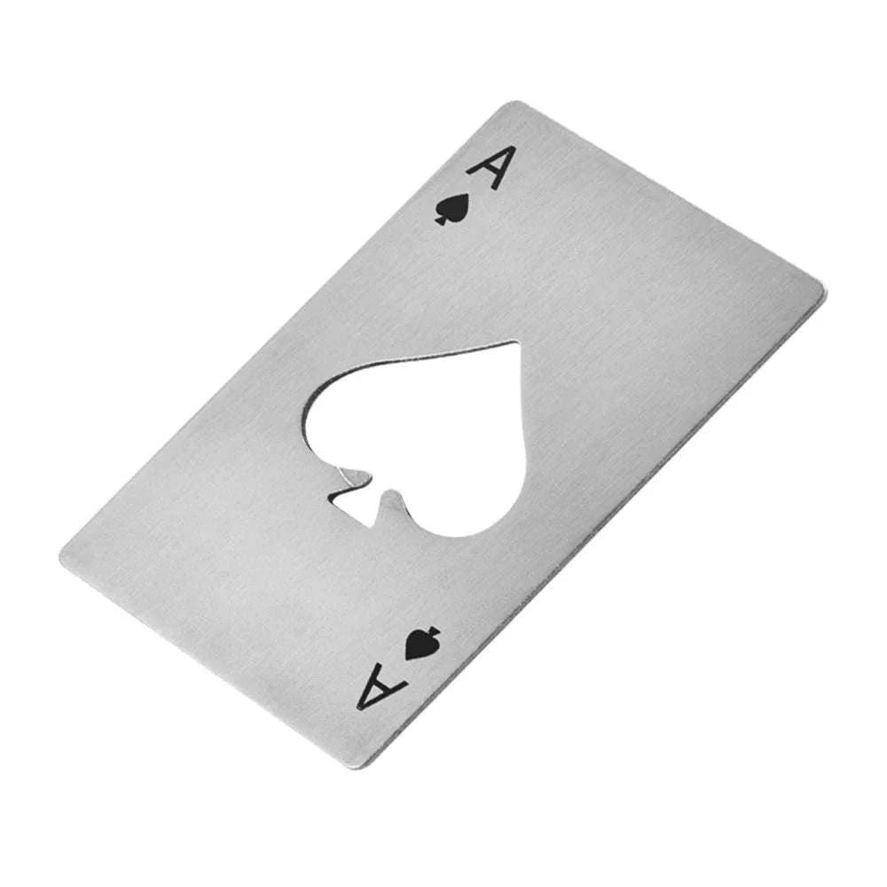 Poker Card Bottle Opener – Slim Wallet Size Metal Opener-Silver