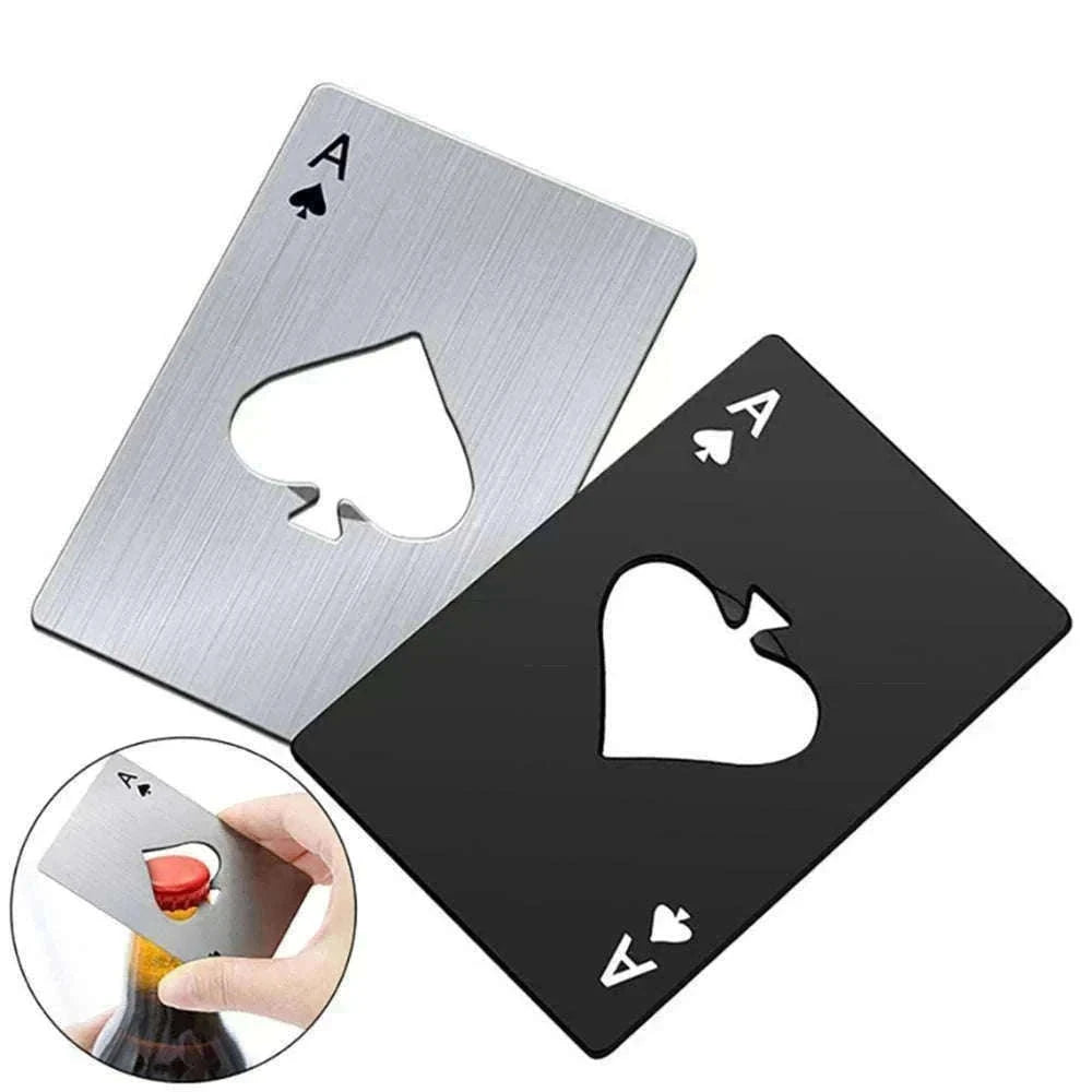 Poker Card Bottle Opener – Slim Wallet Size Metal Opener-Silver