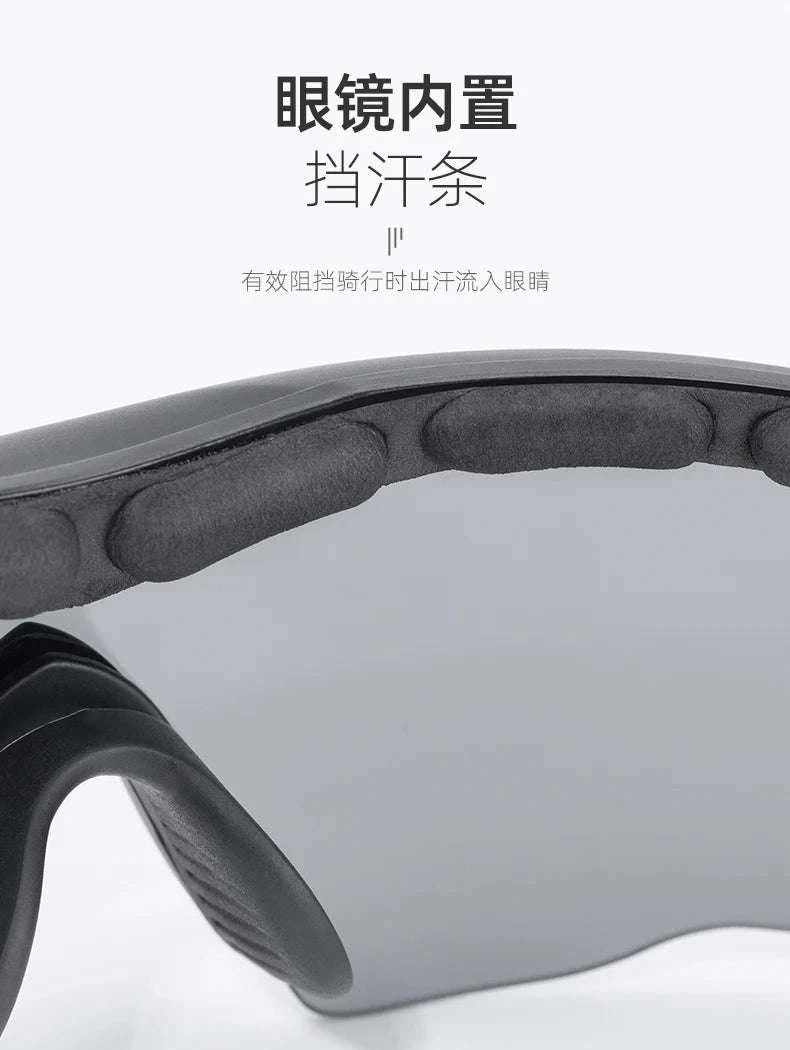 Polarized Cycling & Motorcycle Glasses with 3 Interchangeable Lenses-10035