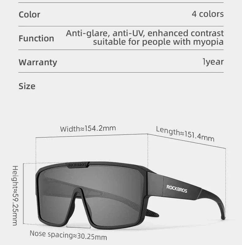 Polarized Cycling Sunglasses with Myopia Frame TR90 Sport Goggles-SP348
