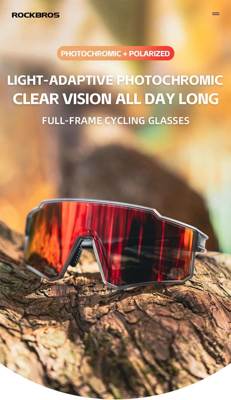 Polarized Cycling Sunglasses with TR90 Frame for Clear Outdoor Vision-SP316-4 Photochromic