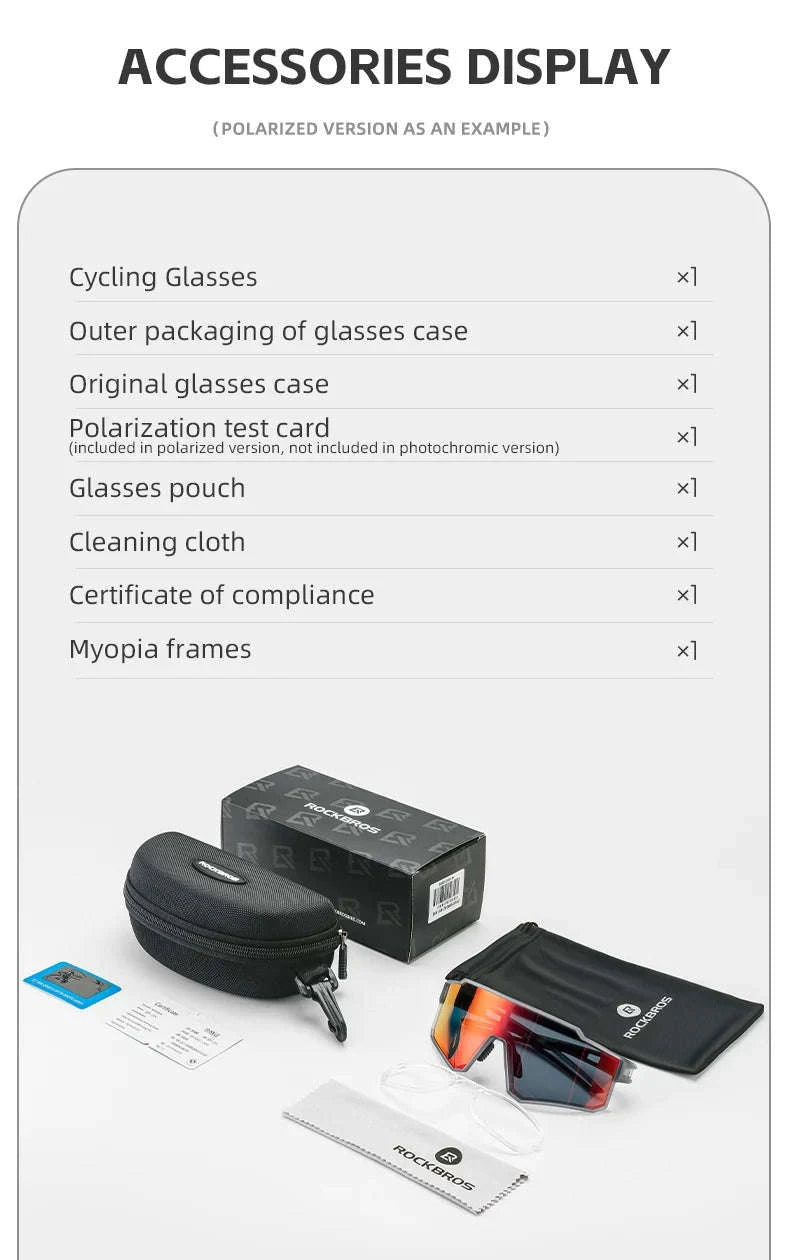 Polarized Cycling Sunglasses with TR90 Frame for Clear Outdoor Vision-SP316-4 Photochromic