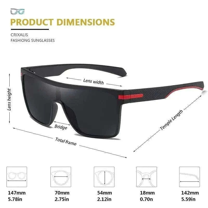 Polarized Oversized Square Sunglasses for Men and Women-C25 Silver / Other