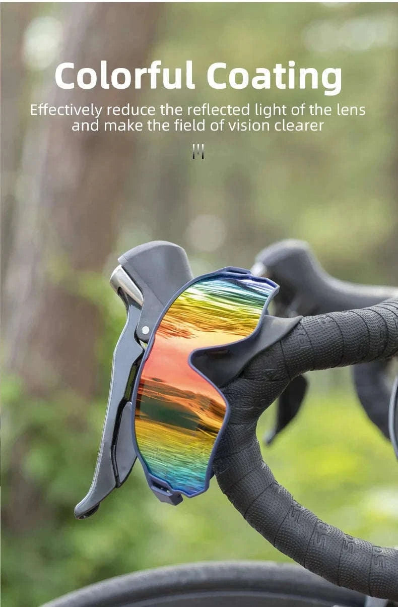 Polarized UV400 Cycling Sunglasses Large Frame TR90 Sport Glasses-10134WRD / Polarized / One Size
