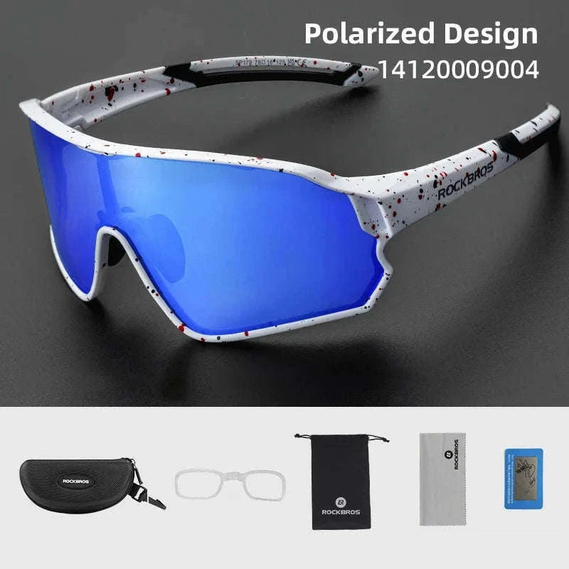 Polarized UV400 Cycling Sunglasses Large Frame TR90 Sport Glasses-10134WRD / Polarized / One Size