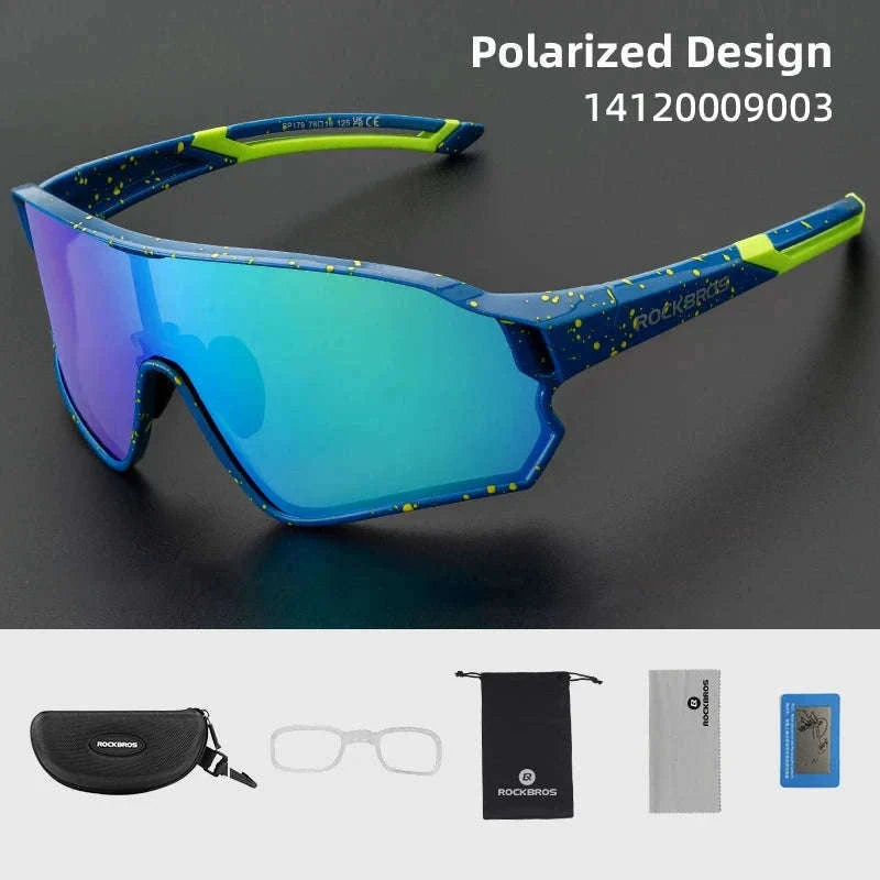 Polarized UV400 Cycling Sunglasses Large Frame TR90 Sport Glasses-10134WRD / Polarized / One Size