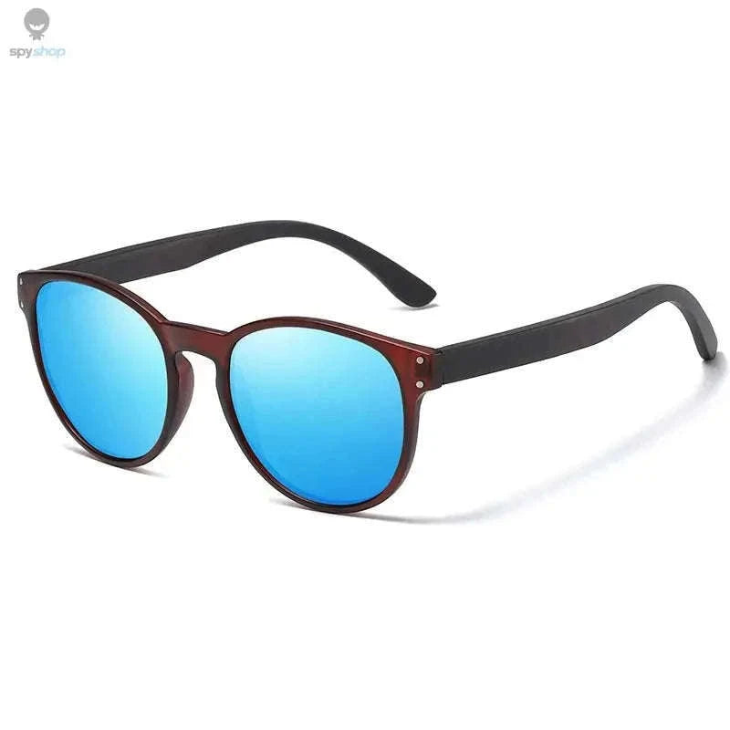 Polarized Wooden Oval Sunglasses for Men and Women-green / wine red
