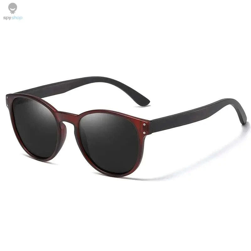 Polarized Wooden Oval Sunglasses for Men & Women-green / wine red