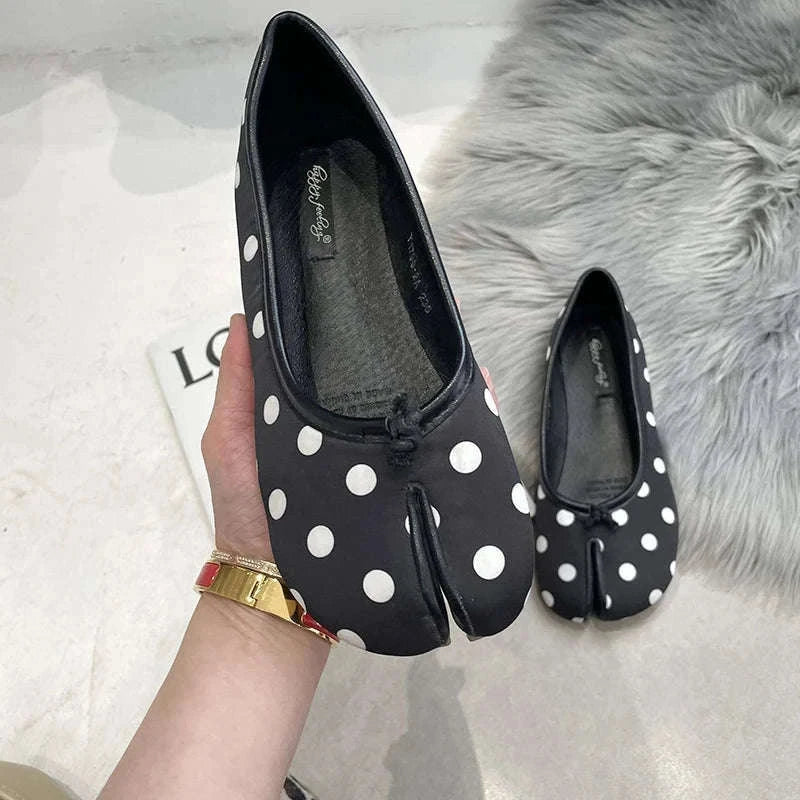 Polka Dot Women Retro Ballet Flats-polka dot / 38