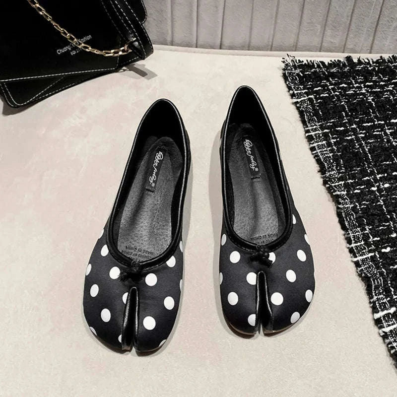 Polka Dot Women Retro Ballet Flats-polka dot / 38