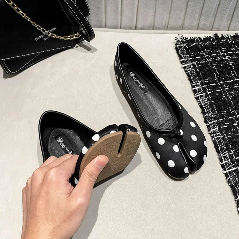 Polka Dot Women Retro Ballet Flats-polka dot / 38