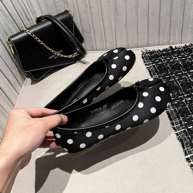 Polka Dot Women Retro Ballet Flats-polka dot / 38