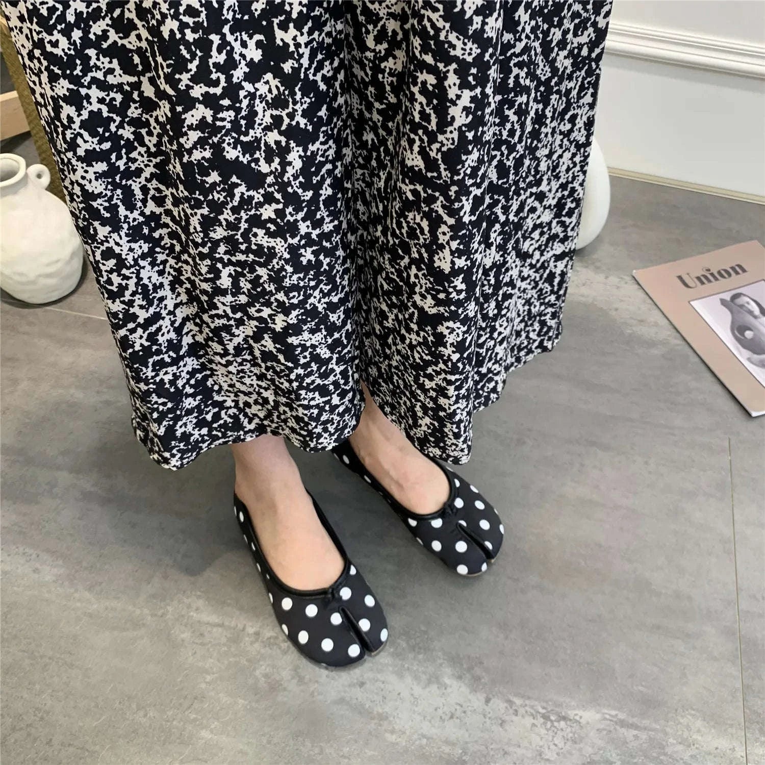 Polka Dot Women Retro Ballet Flats-polka dot / 38