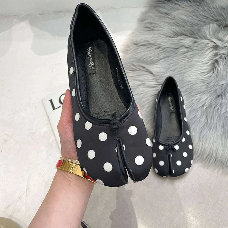 Polka Dot Women Retro Ballet Flats-polka dot / 38