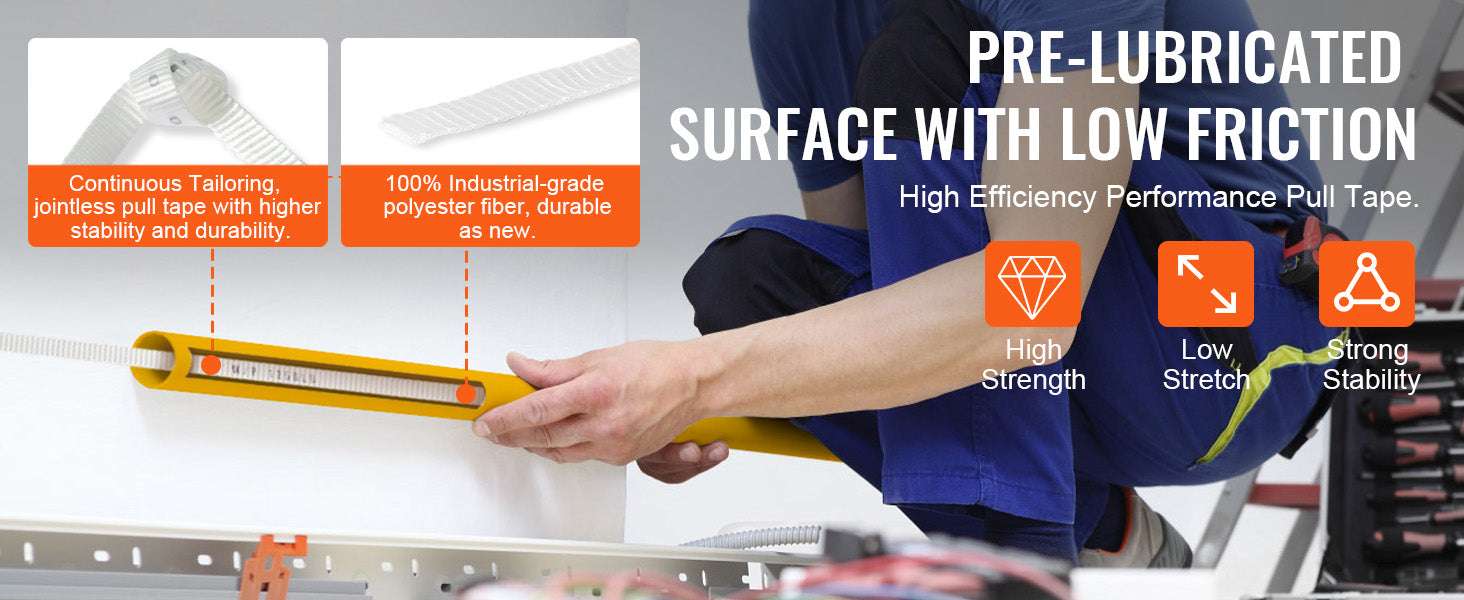 Polyester Pull Tape Flat Rope for Cable Pulling and Conduit Work-