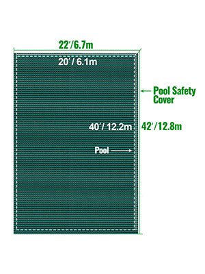 Bezpečnostný kryt na zapustený bazén 16x28 ft sieťovina zimná ochrana