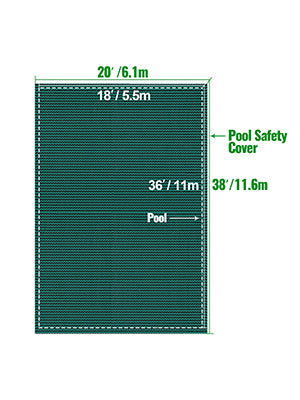 Bezpečnostný kryt na zapustený bazén 16x28 ft sieťovina zimná ochrana