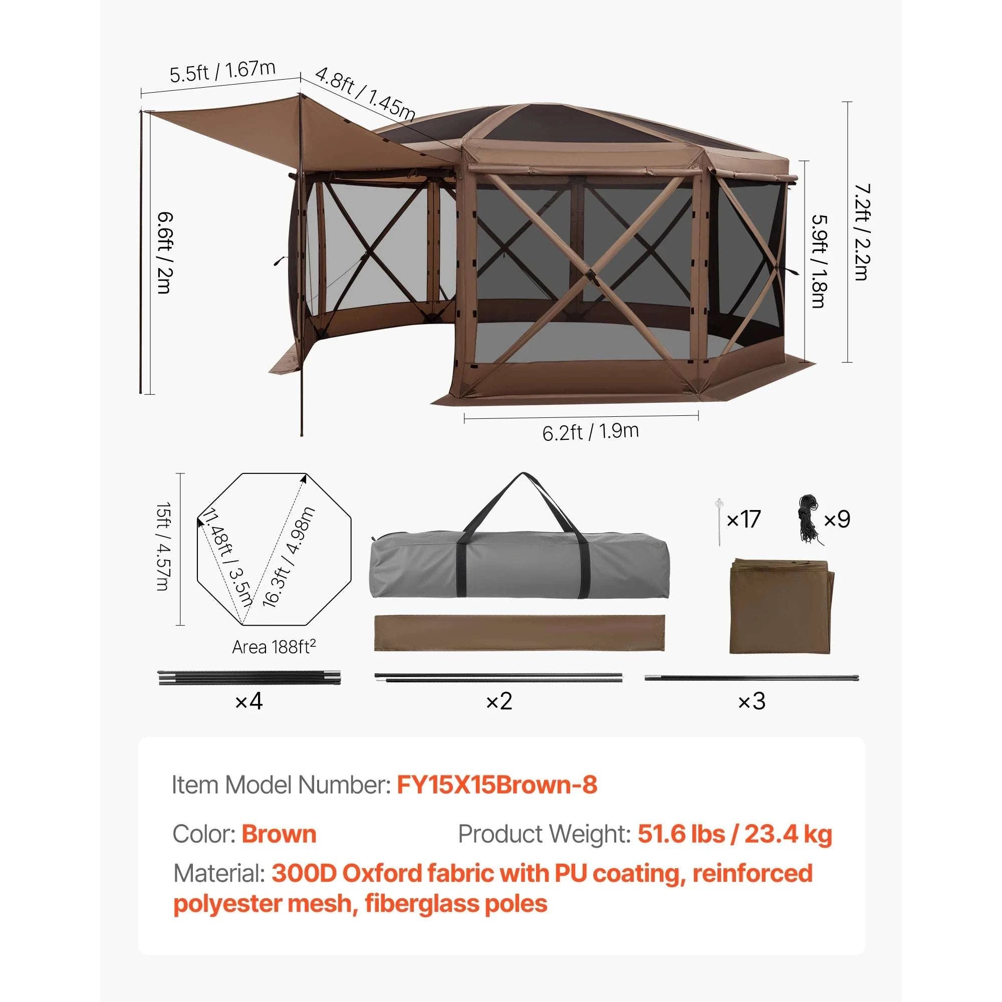 Pop-Up Gazebo Screen Tent with Removable Canopy for Camping-12x12ft Green / United States