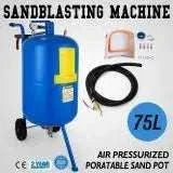 Portable 10 Gallon Sandblaster 125 PSI Pressure Blasting Kit-75L Blue / france