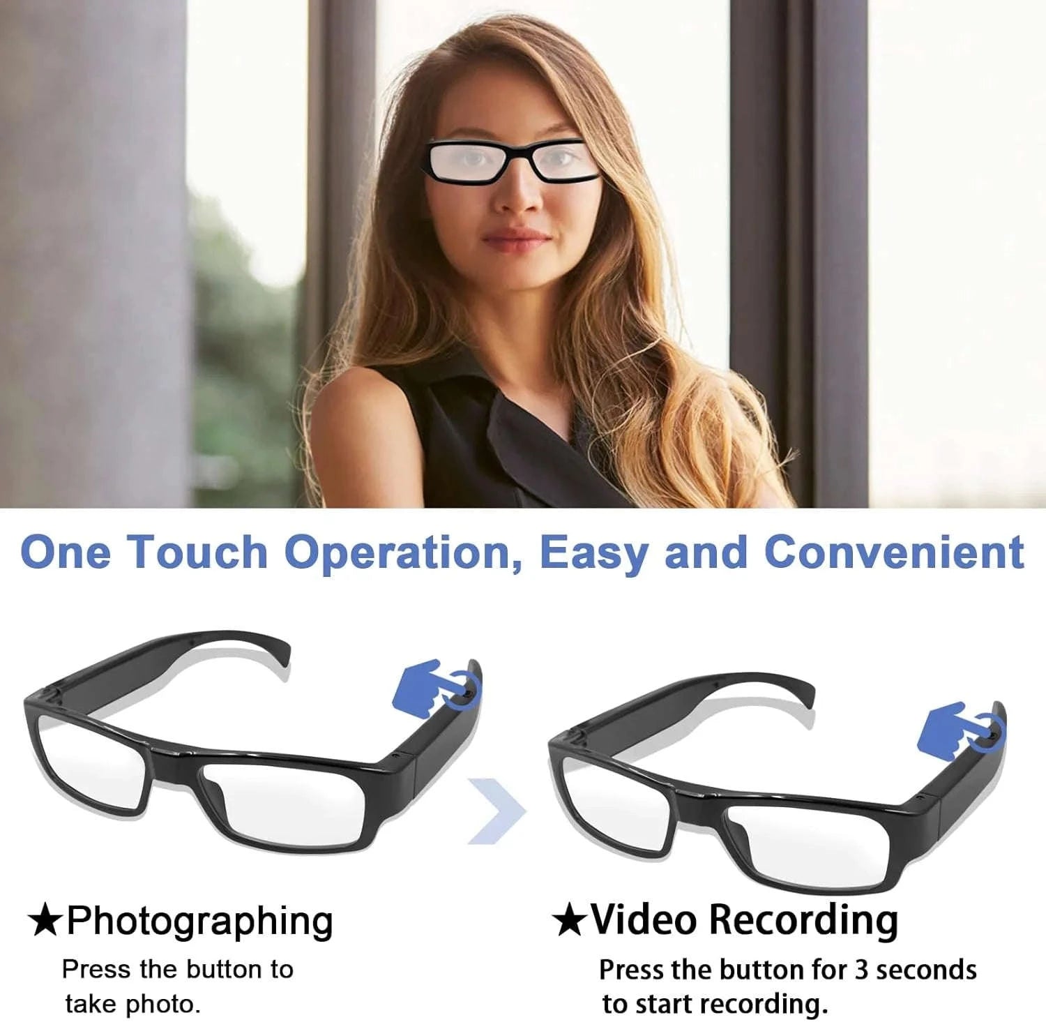 Portable 1080P HD Mini Glasses Camera-Glasses A