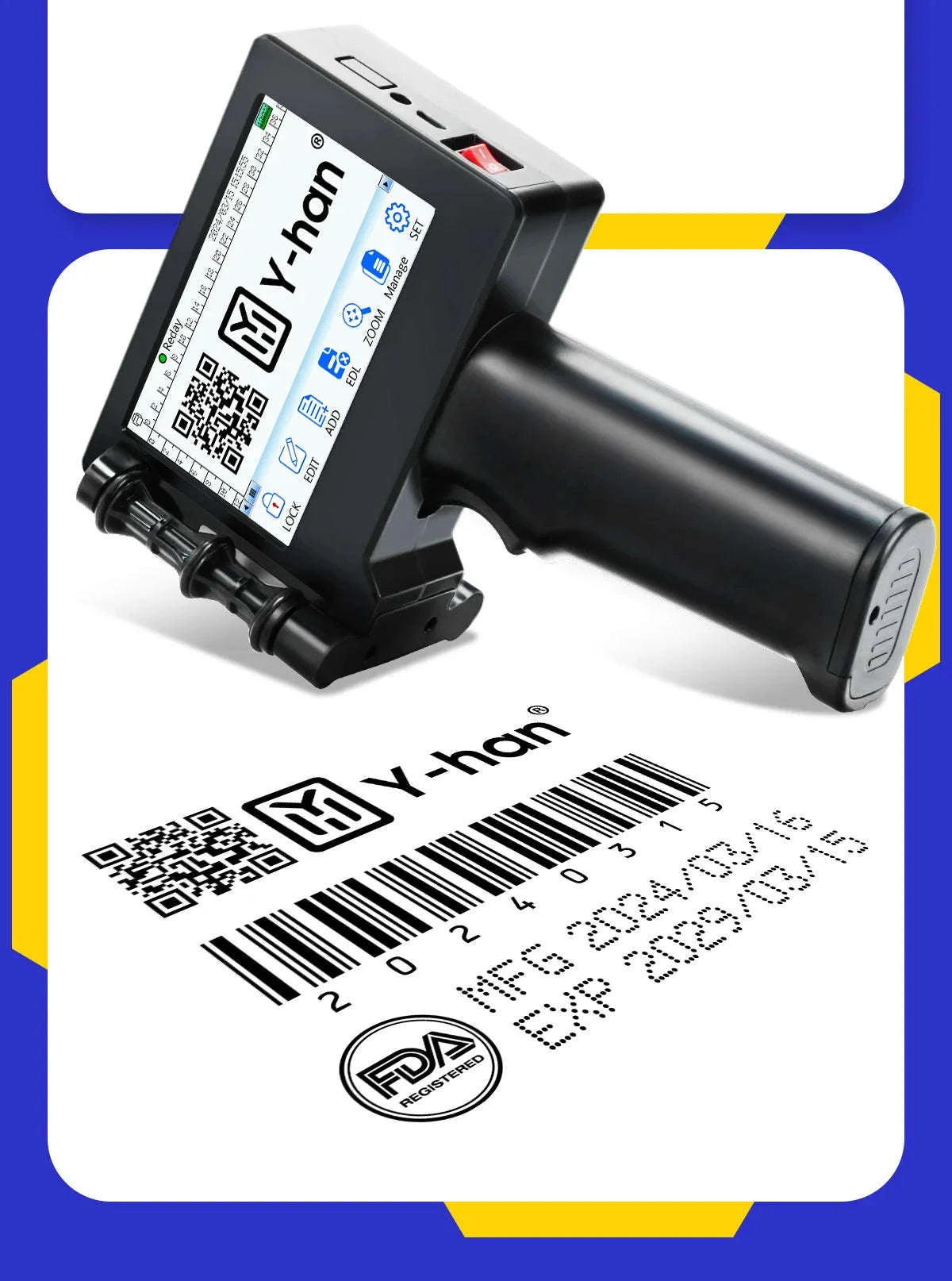 Portable 12.7mm Inkjet Printer for Expiry Dates, Barcodes & QR Codes-printer / China Mainland
