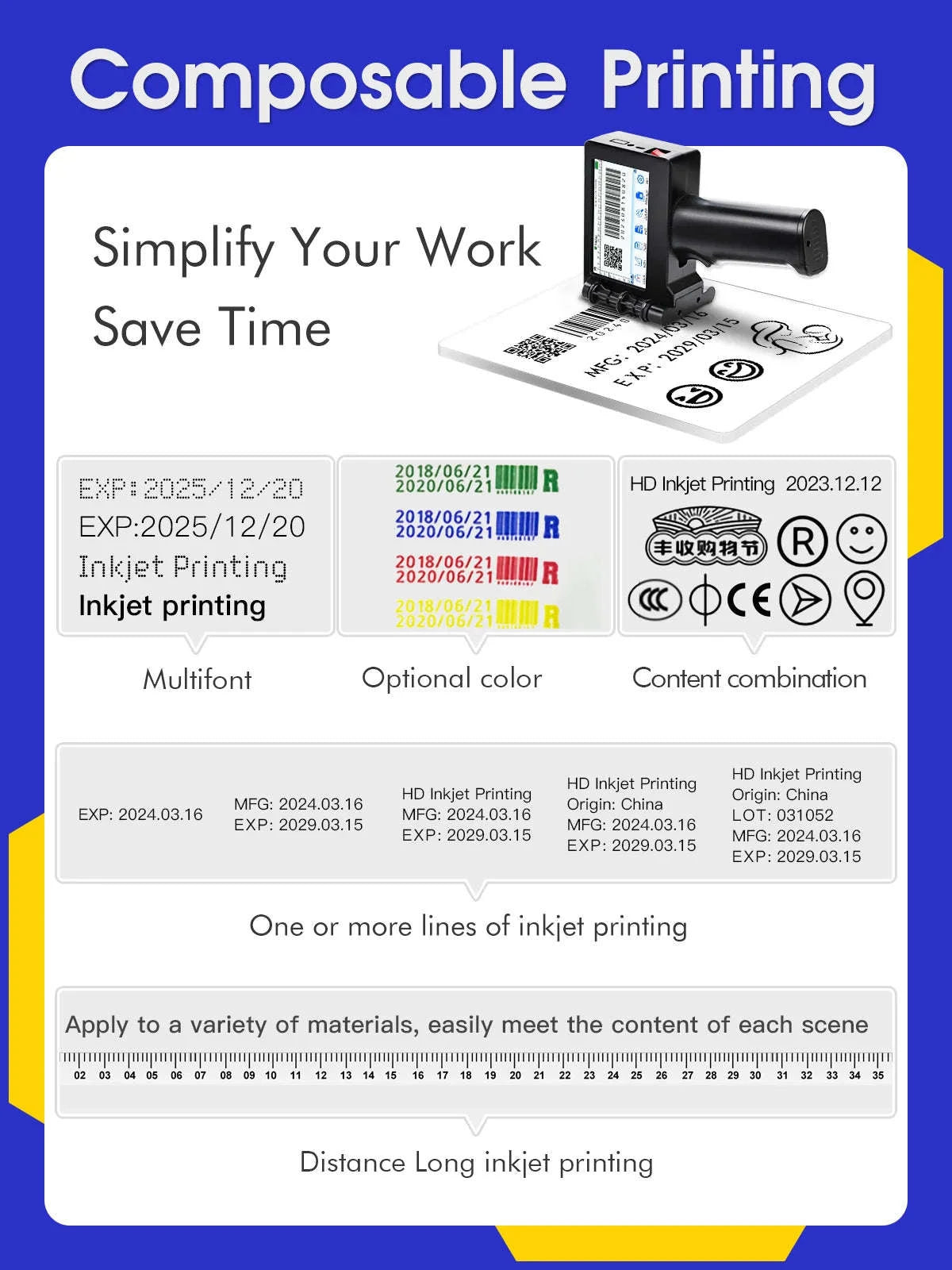 Portable 12.7mm Inkjet Printer for Expiry Dates, Barcodes & QR Codes-printer / China Mainland