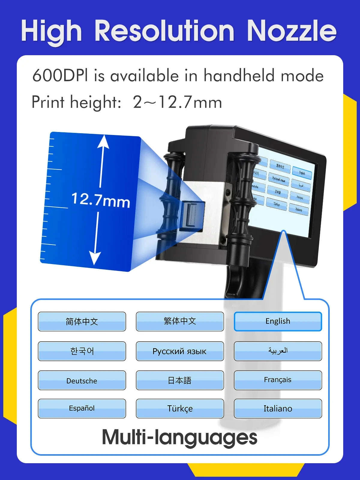Portable 12.7mm Inkjet Printer for Expiry Dates, Barcodes & QR Codes-printer / China Mainland