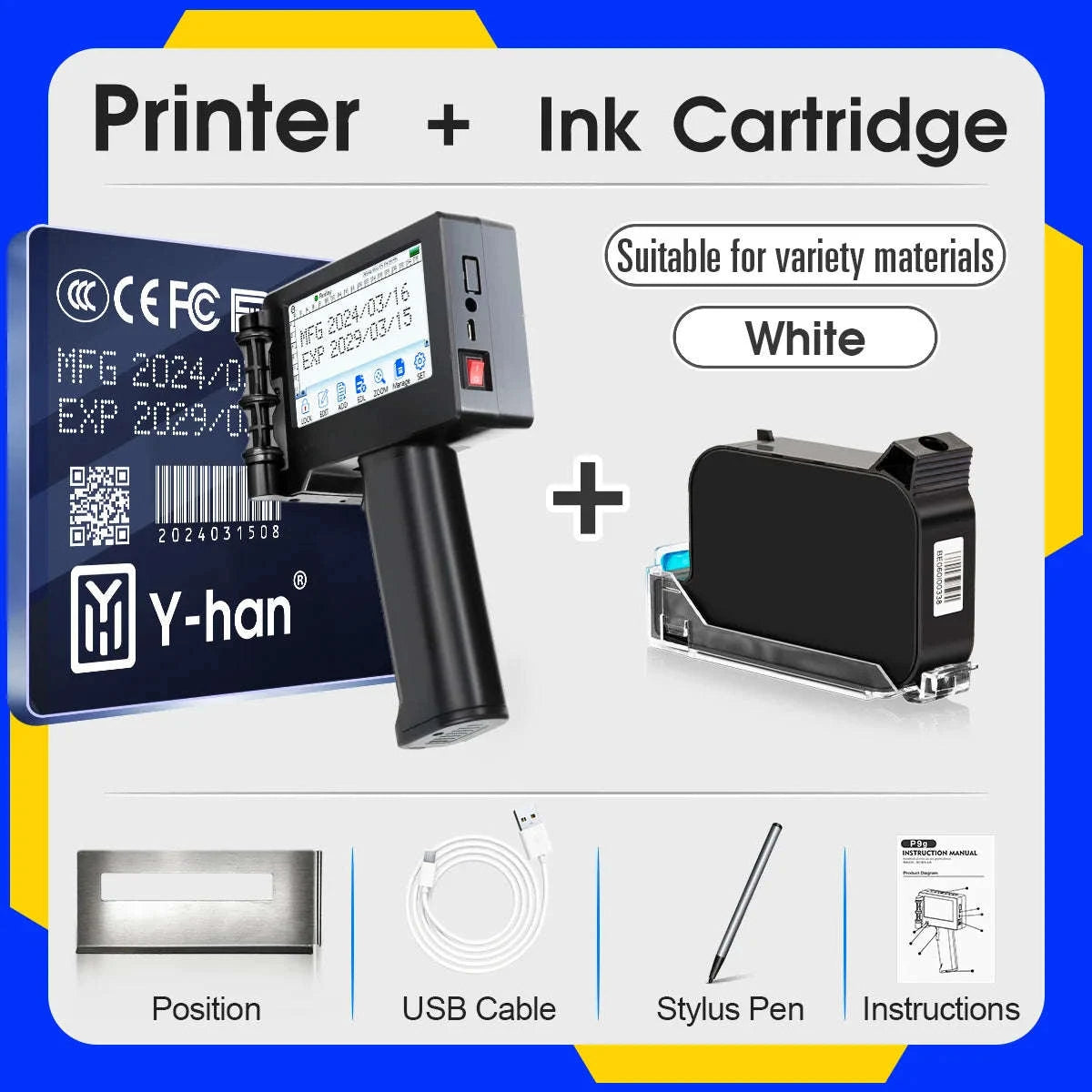 Portable 12.7mm Inkjet Printer for Expiry Dates, Barcodes & QR Codes-printer / China Mainland