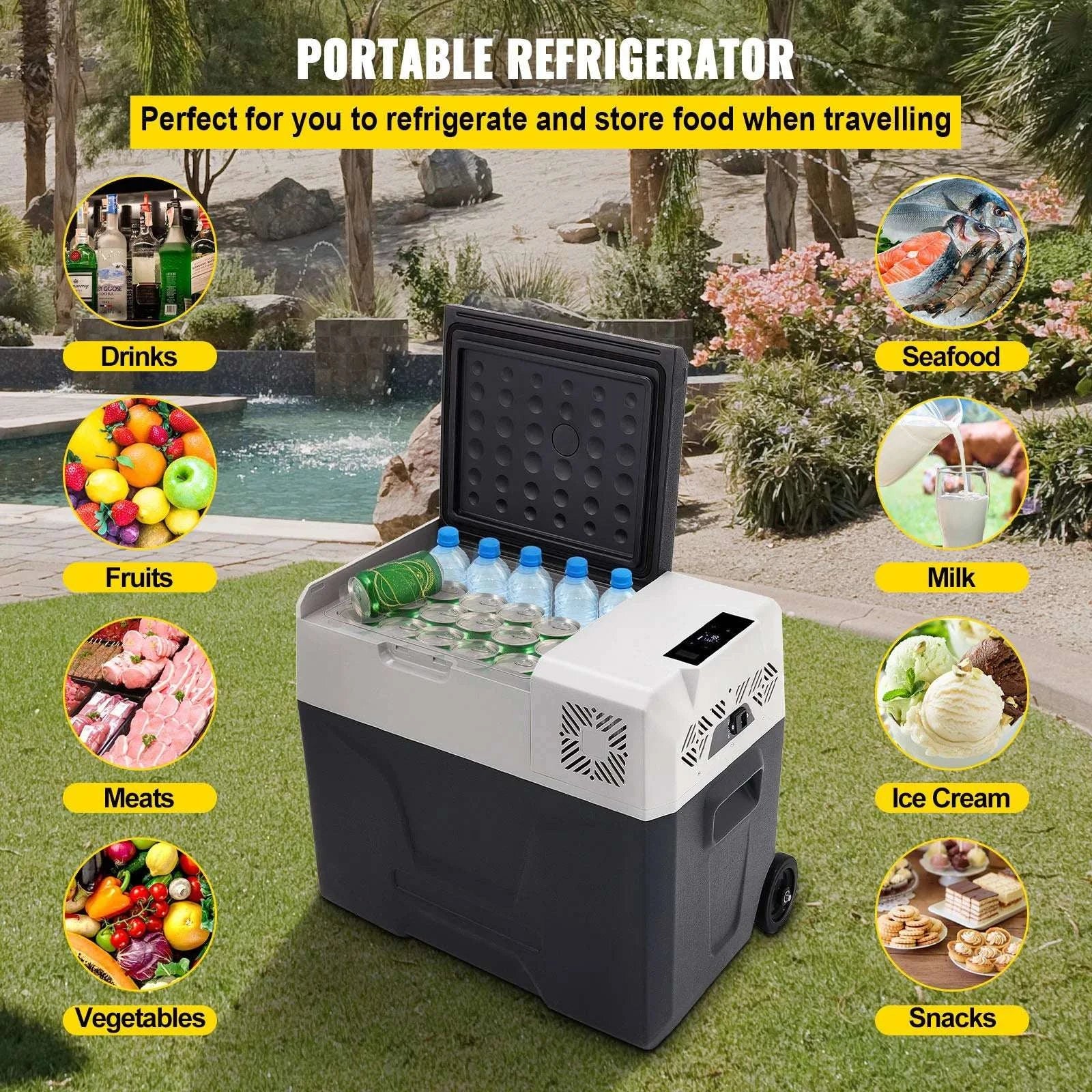 Portable 12V Car Refrigerator Freezer with Fast Cooling -20℃ to 50℉-CZECH REPUBLIC / 15L
