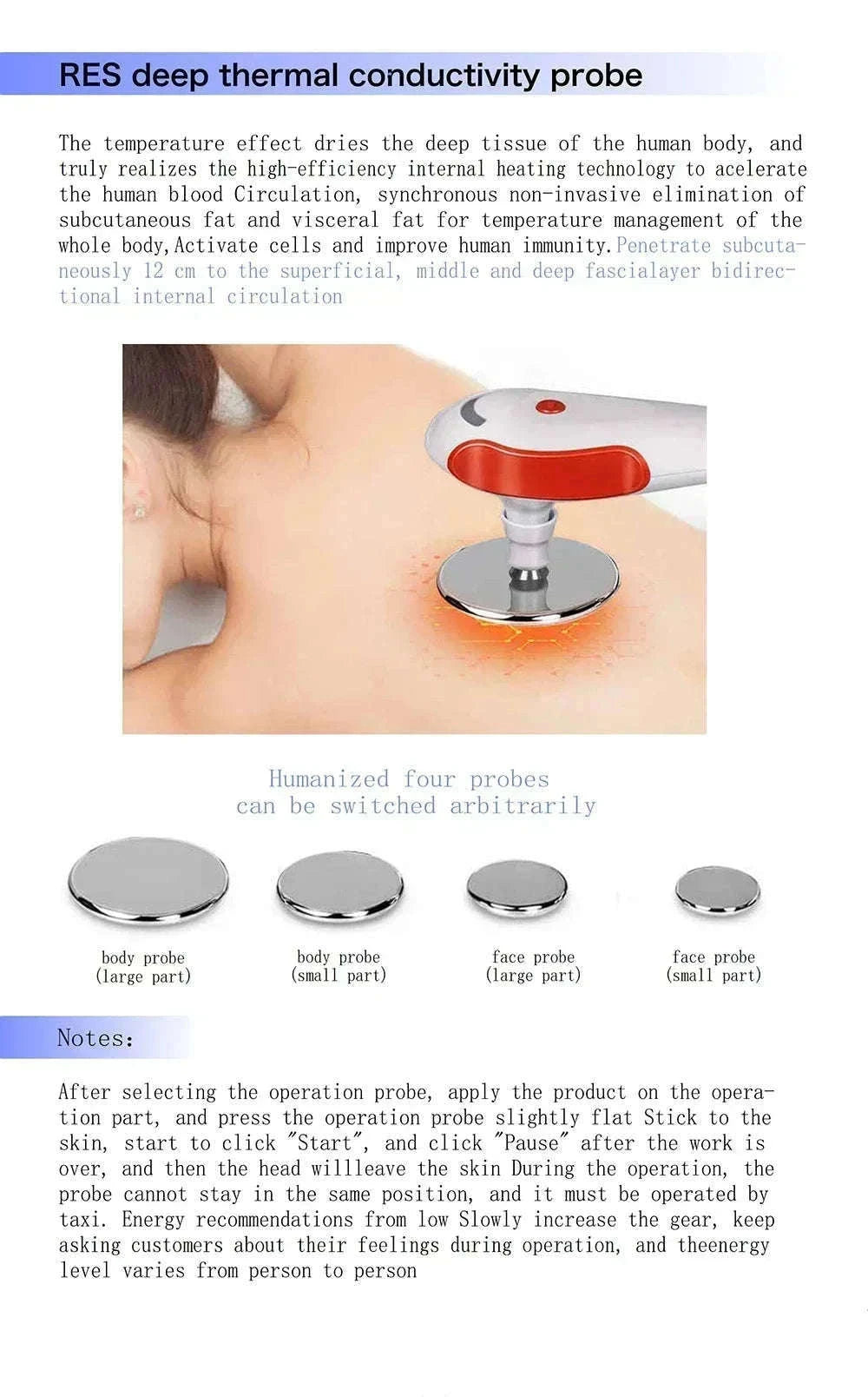 Portable 448kHz RF Tecar Therapy Body Slimming Machine-EU PLUG / Poland