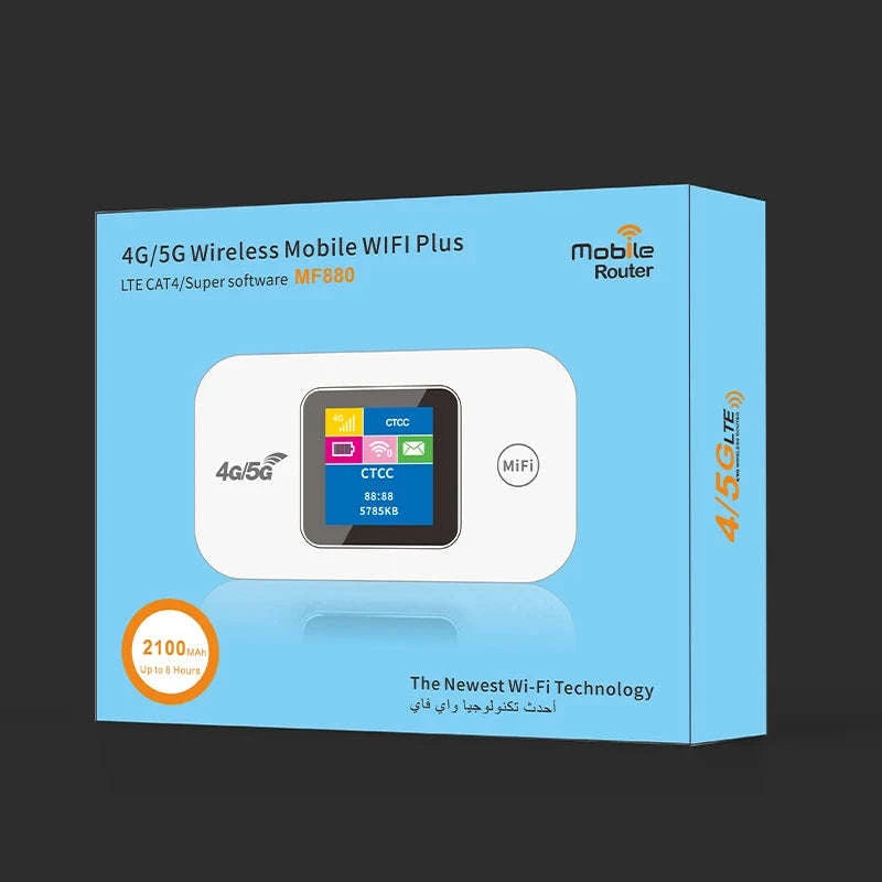 Portable 4G Mobile WiFi Router with SIM Slot-White