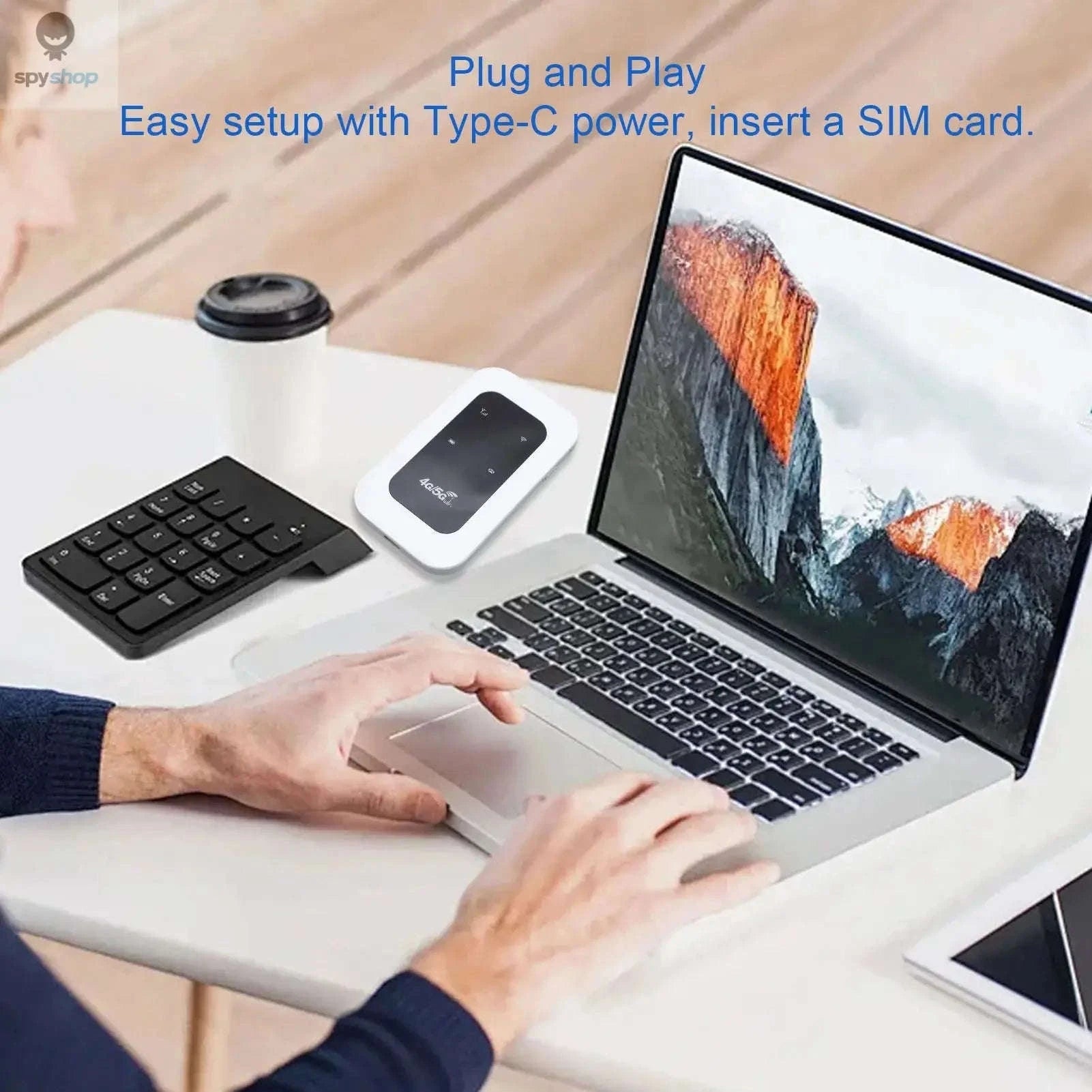 Portable 4G WiFi Hotspot Device – 300Mbps Travel Router for Reliable Mobile Internet-WHITE