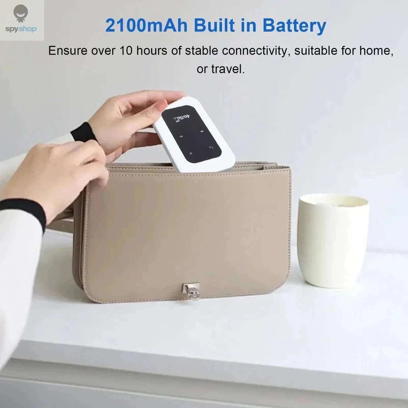 Portable 4G WiFi Hotspot Device – 300Mbps Travel Router for Reliable Mobile Internet-WHITE