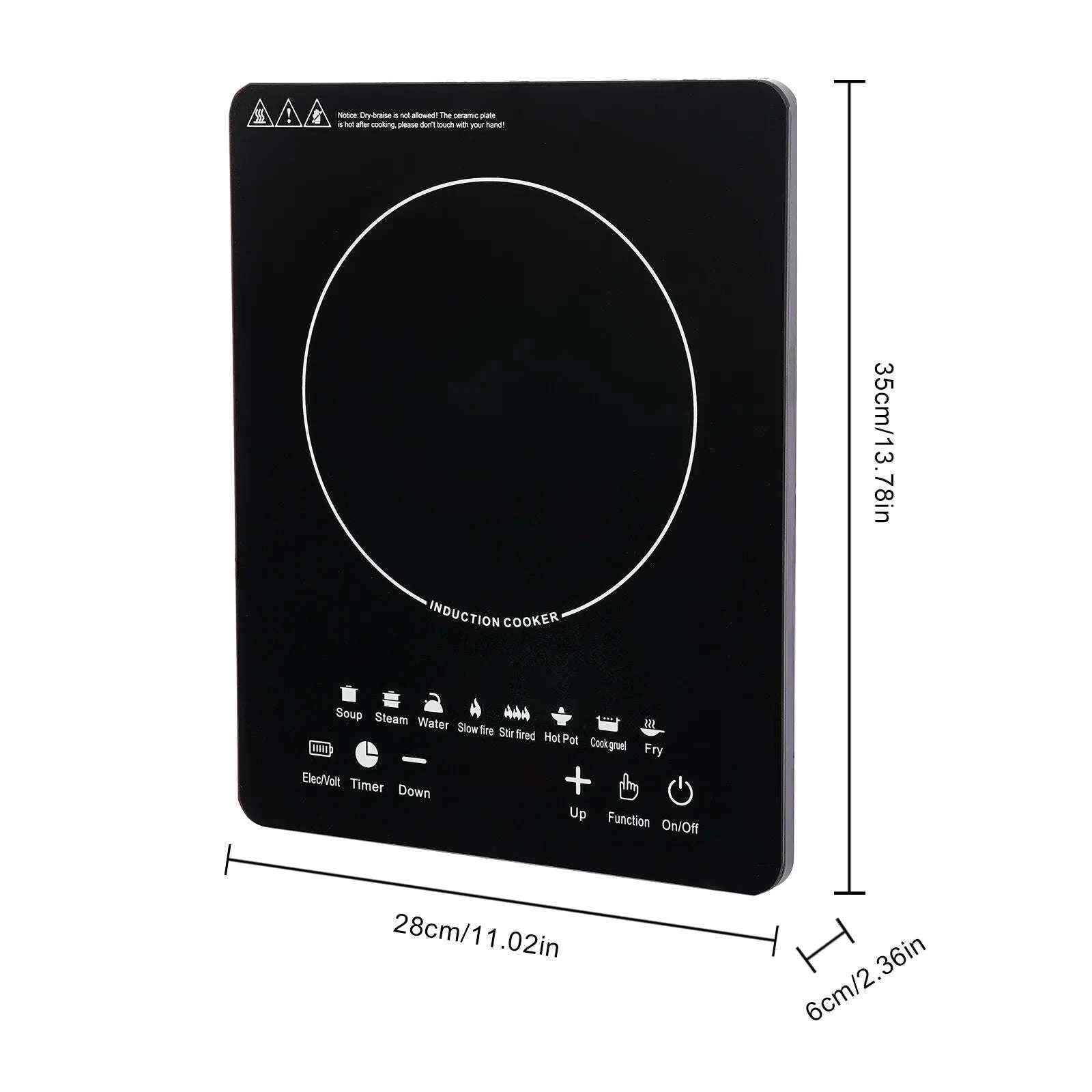 Portable 750W Induction Cooktop with Touch Control & 180-Min Timer-