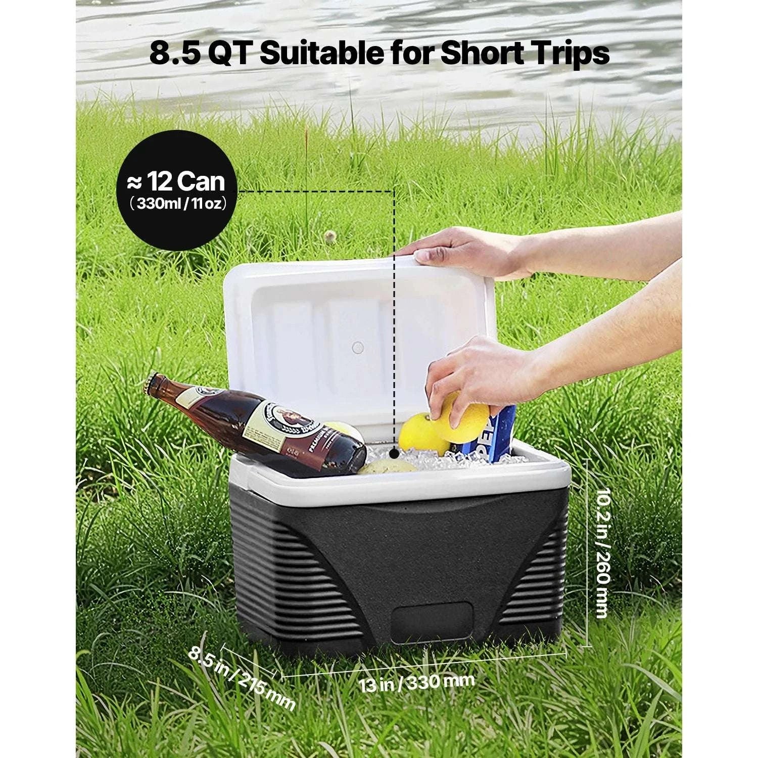 Portable 8.5QT Hard Cooler with 48H Ice Retention & Handle-8.5qt / United States