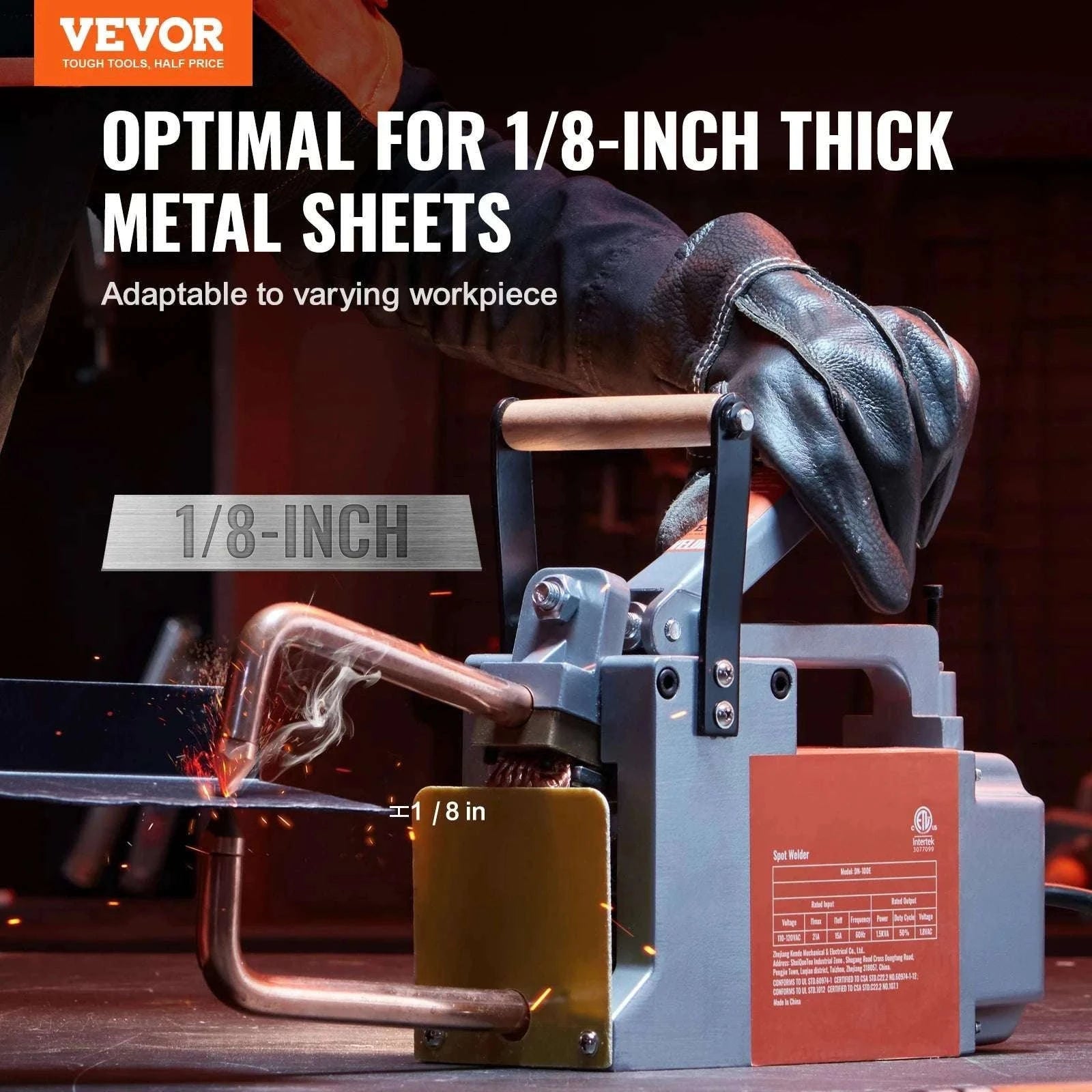 Portable 8KVA Spot Welder Gun for Metal Sheets up to 1/8"-United States