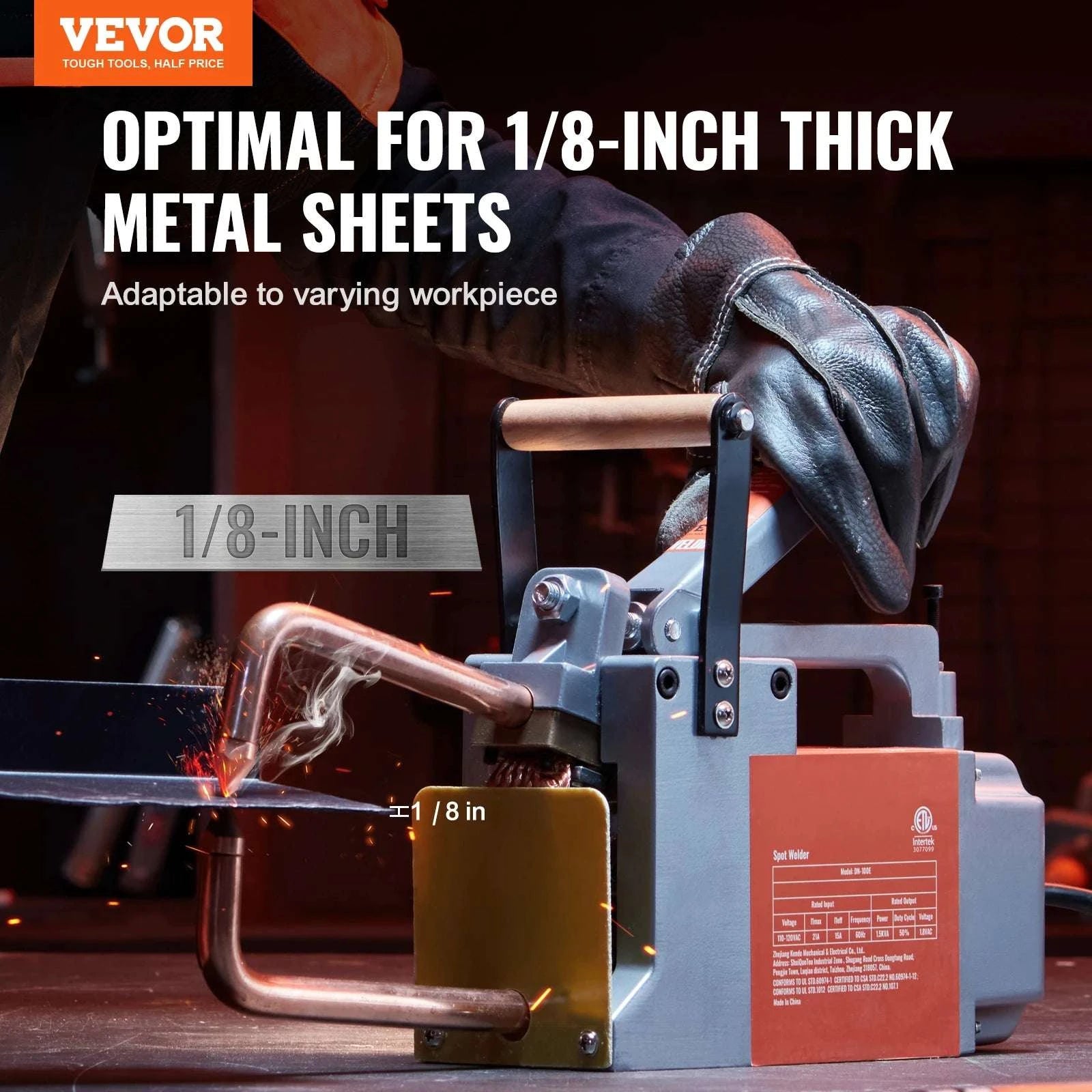 Portable 8KVA Spot Welder Gun for Metal Sheets up to 1/8"-United States