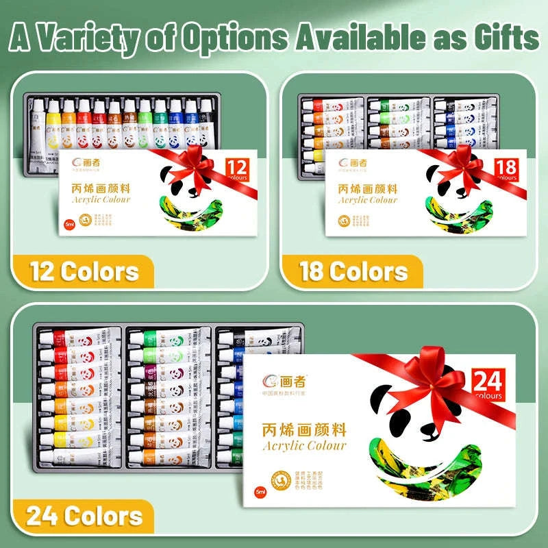 Portable Acrylic Paint Set with 12, 18 or 24 Colors-24 Colors / CHINA